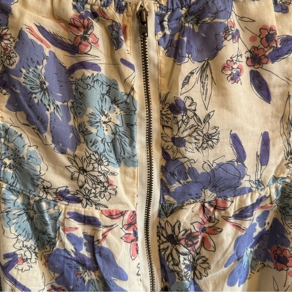 O’Neill Floral Button Down Strapless Mini Dress Cream Blue Purple Women’s Size M - Picture 7 of 9